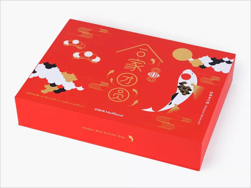 好利來月餅禮盒包裝設(shè)計(jì)，合家團(tuán)圓，連年有余