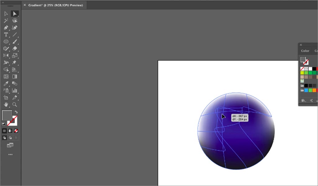 ADOBE ILLUSTRATOR設計軟件中漸變網(wǎng)格工具的使用圖文教程5）調(diào)整對象的形狀