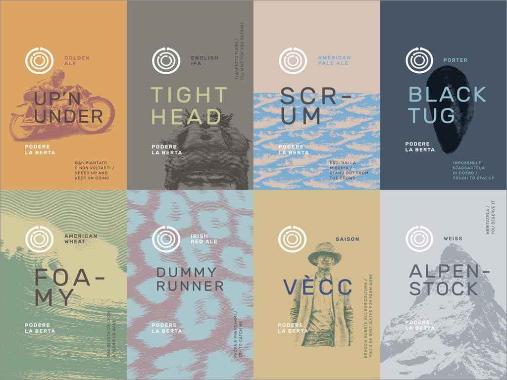 意大利Podere La Berta精釀啤酒標簽包裝設(shè)計