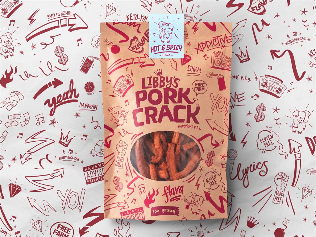 美國Libby's Pork Crack休閑食品包裝袋設計