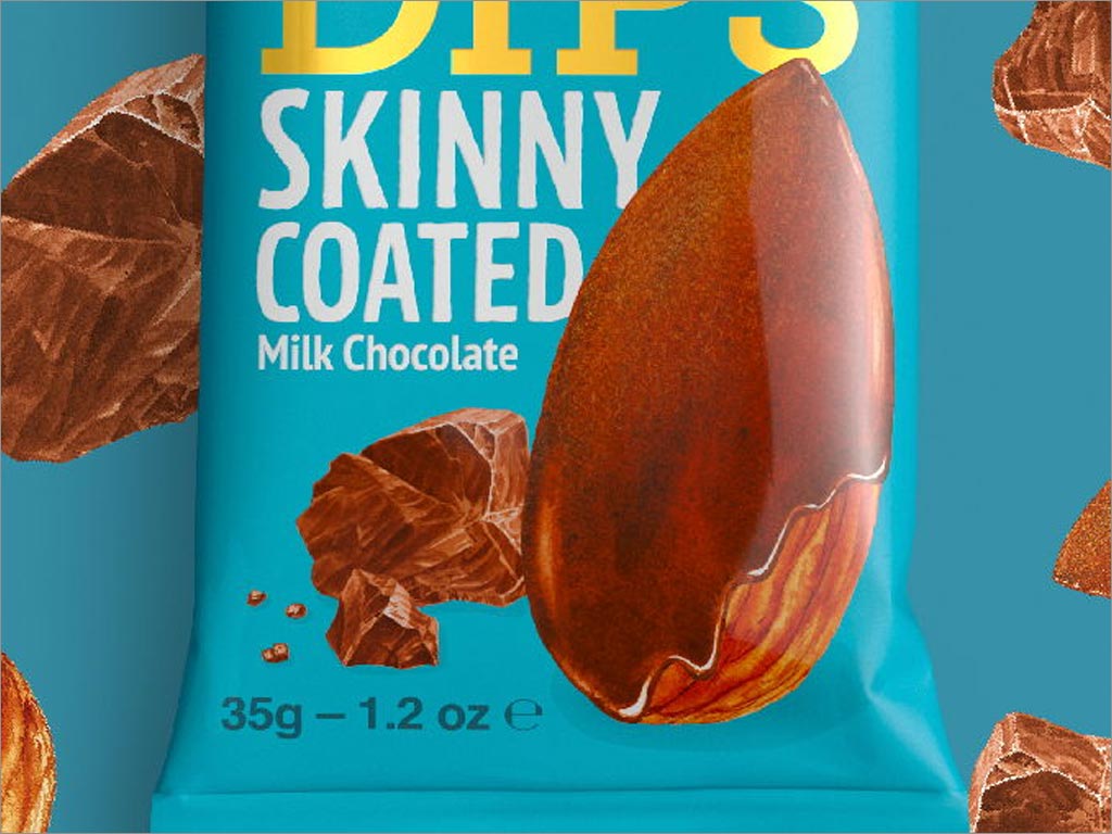 英國(guó)Mighty Fine杏仁蘸醬休閑零食包裝設(shè)計(jì)具體特寫(xiě)