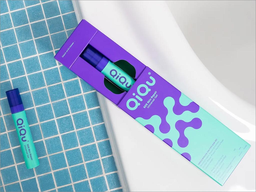 德國QiQu皮膚修復通用凝膠藥品包裝設計實物照片