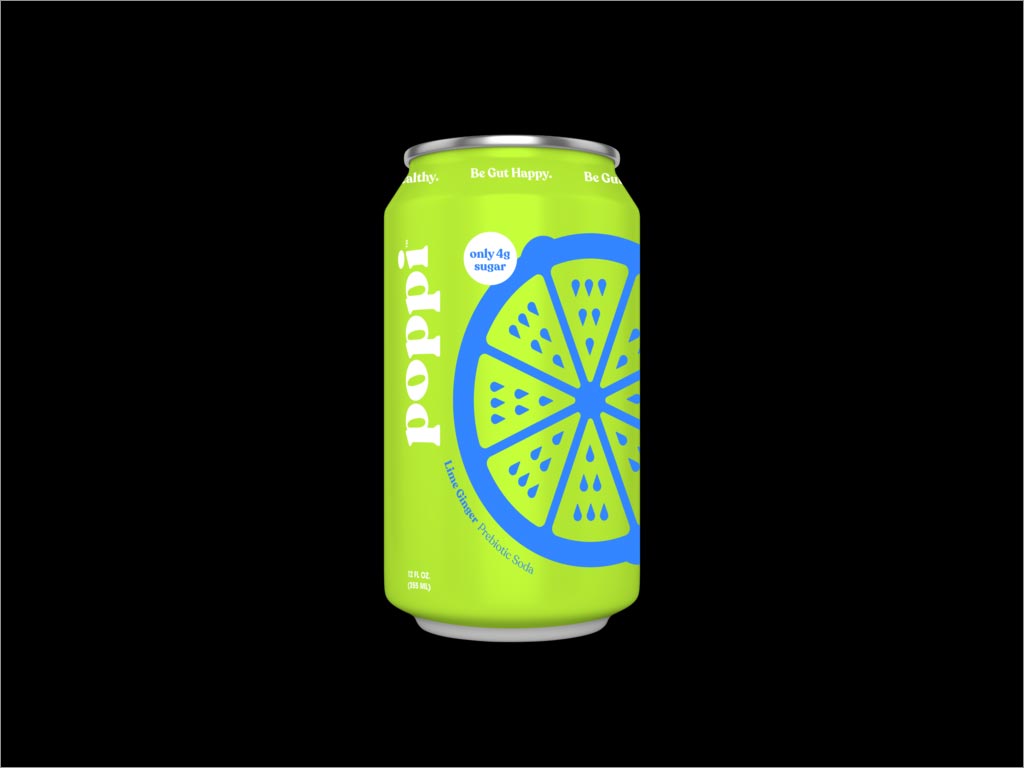 Poppi石灰姜益生元蘇打水飲料包裝設(shè)計