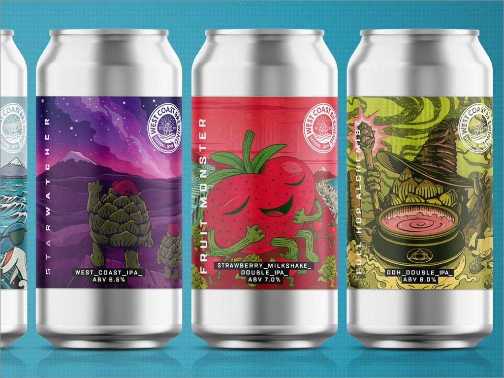 加州感覺與日本藝術(shù)相結(jié)合的Hop Dude啤酒包裝設(shè)計(jì)