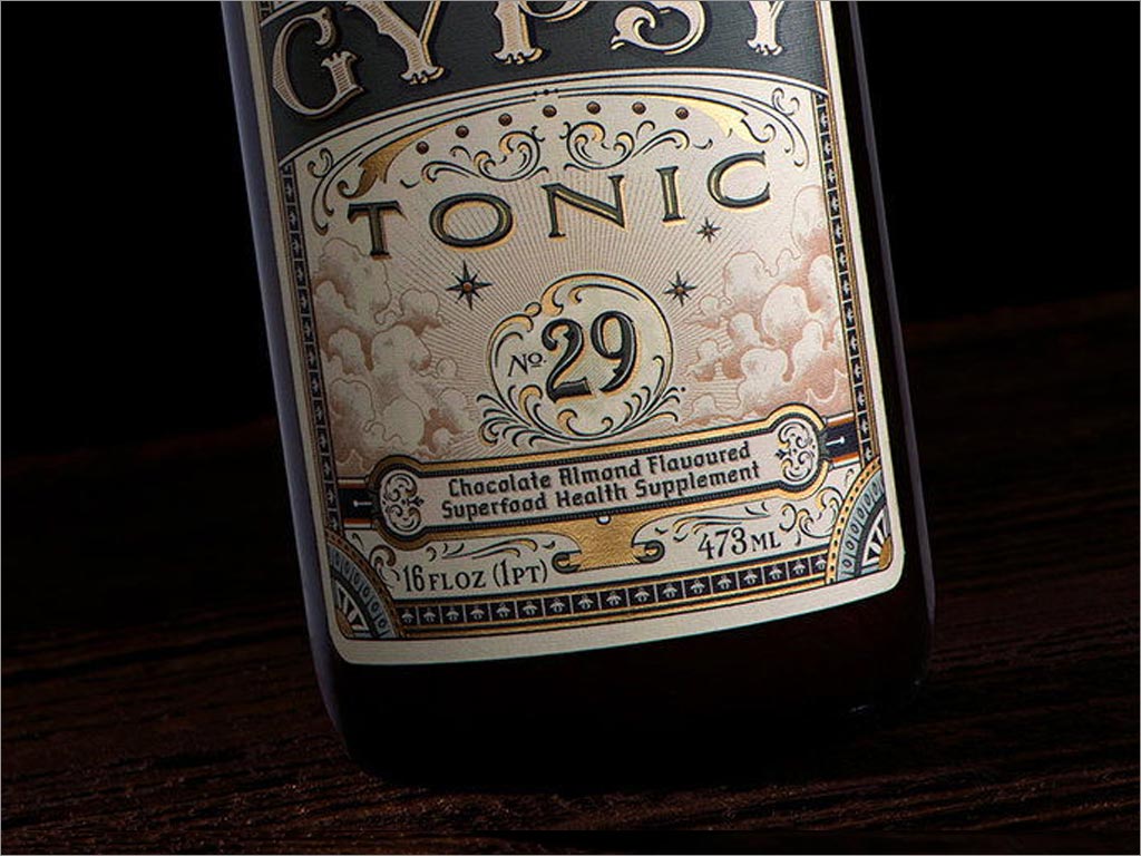 1800年代復(fù)古風(fēng)格的吉普賽保健補(bǔ)品包裝設(shè)計