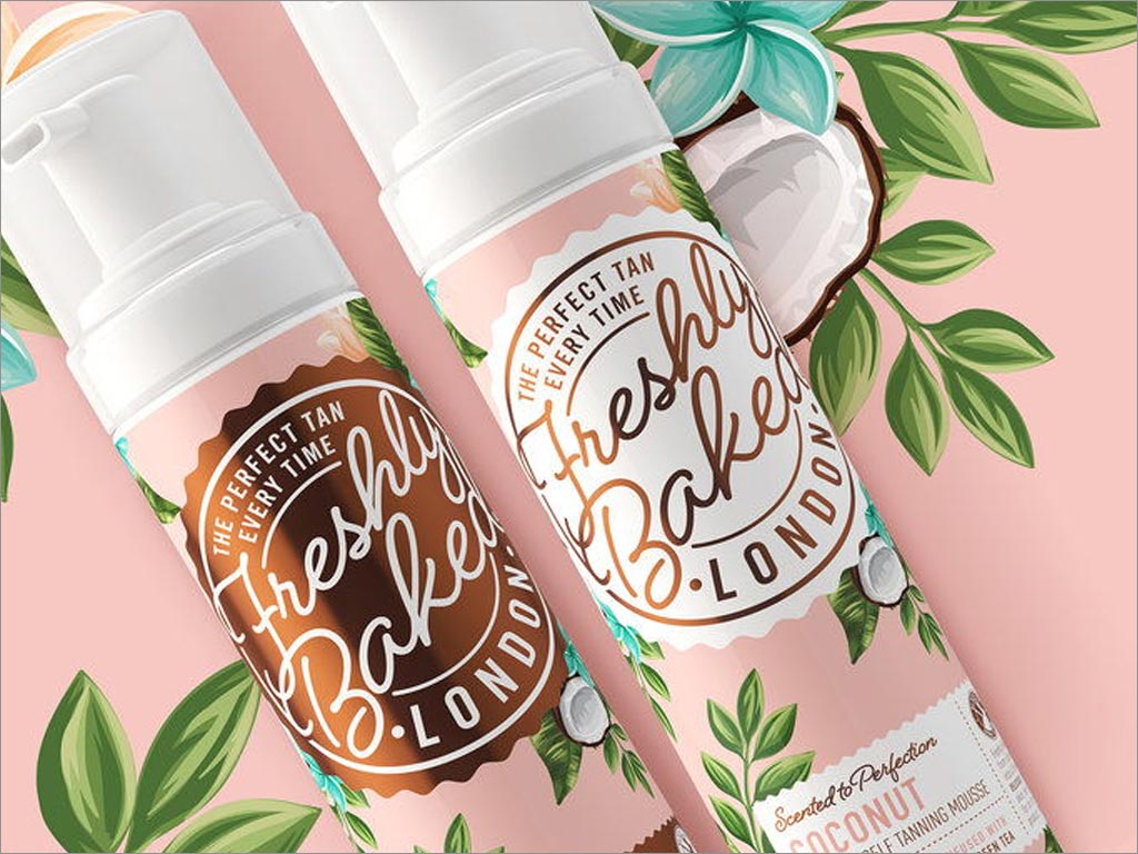 FRESHLY BAKED LONDON防曬黑霜包裝設(shè)計之局部特寫展示