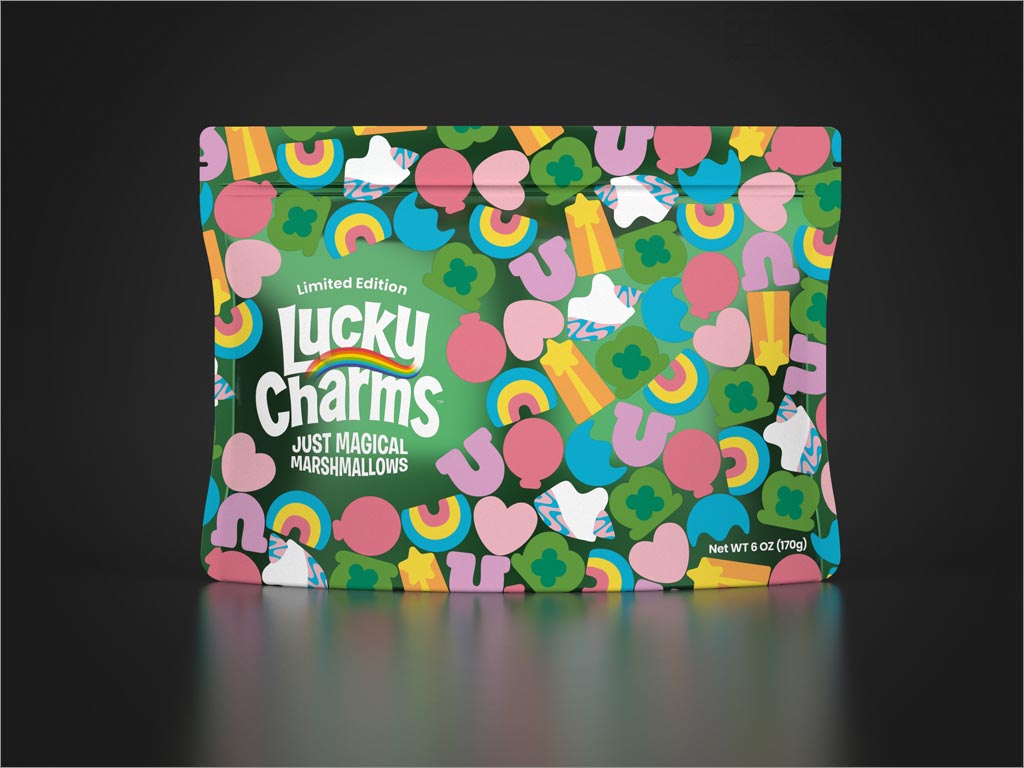 美國Lucky Charms Just Magical棉花糖包裝設(shè)計(jì)之正面展示