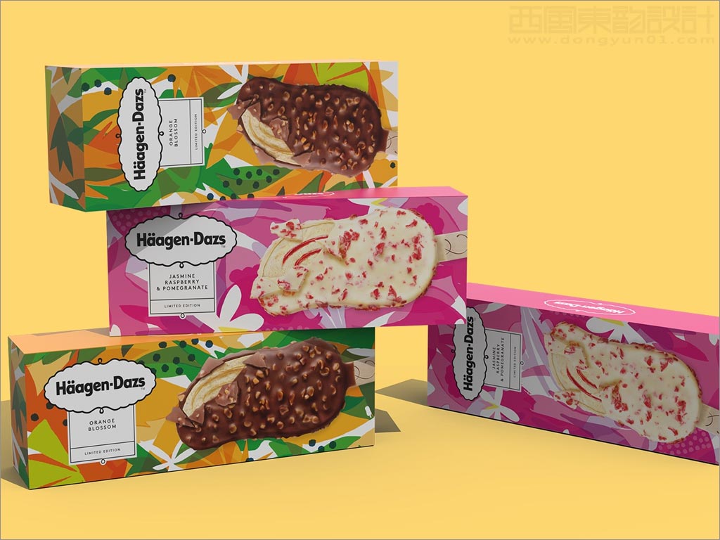 采用獨(dú)特插畫的美國哈根達(dá)斯雪糕包裝設(shè)計(jì)