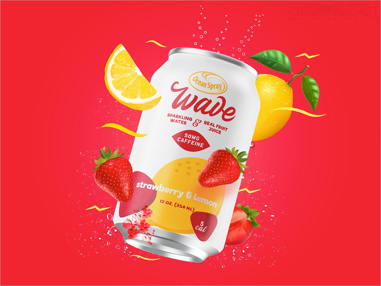 Ocean Spray檸檬味蘇打水易拉罐包裝設(shè)計(jì)