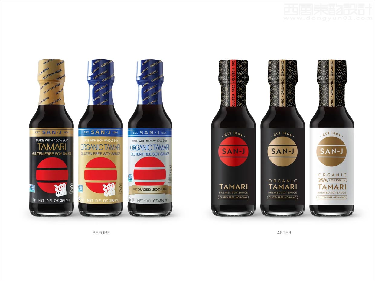 日本San-J醬油調(diào)味品包裝設計之新舊醬油包裝設計對比