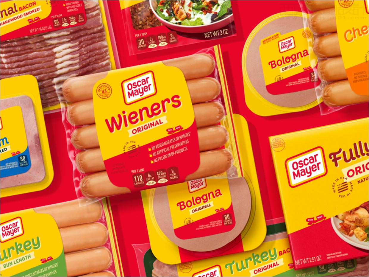 美國Oscar Mayer火腿腸培根熟肉食品包裝設(shè)計