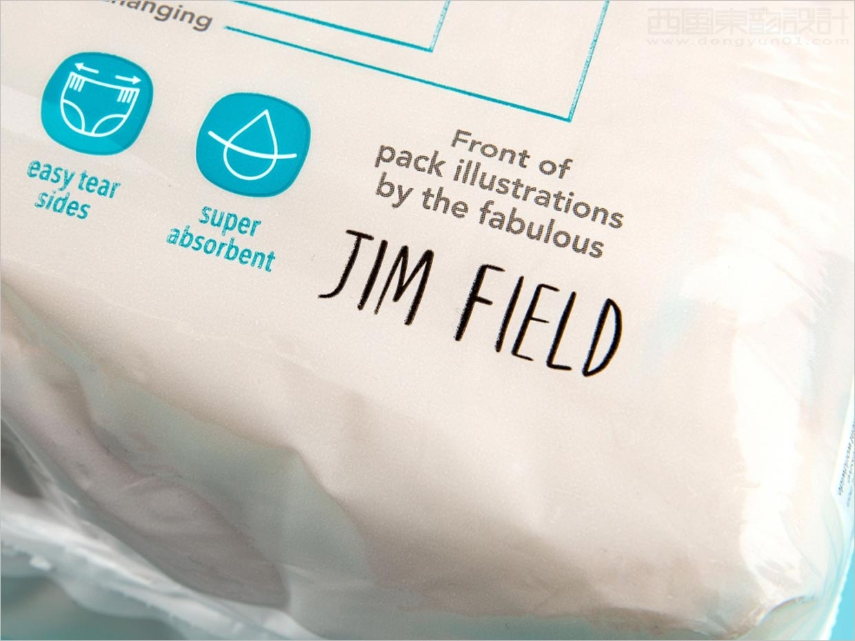 繪本風格插圖的英國coop嬰兒紙尿褲包裝設(shè)計之背面展示
