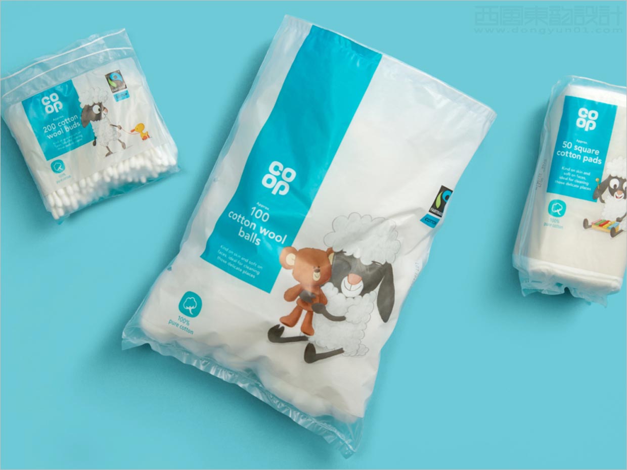 繪本風格插圖的英國coop嬰兒紙尿褲包裝設(shè)計
