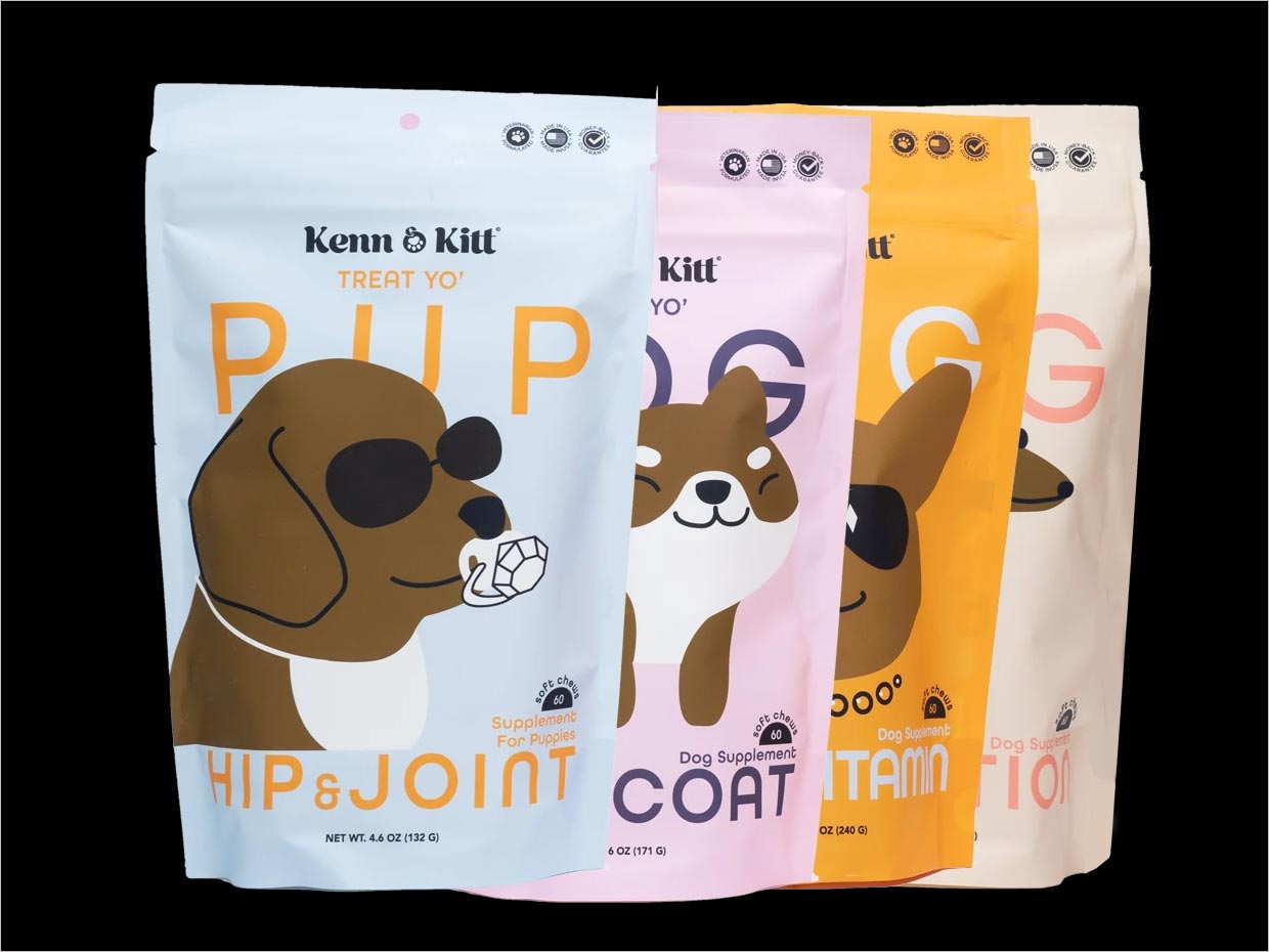美國Kenn&Kitt寵物狗營養(yǎng)保健食品補充劑包裝設計