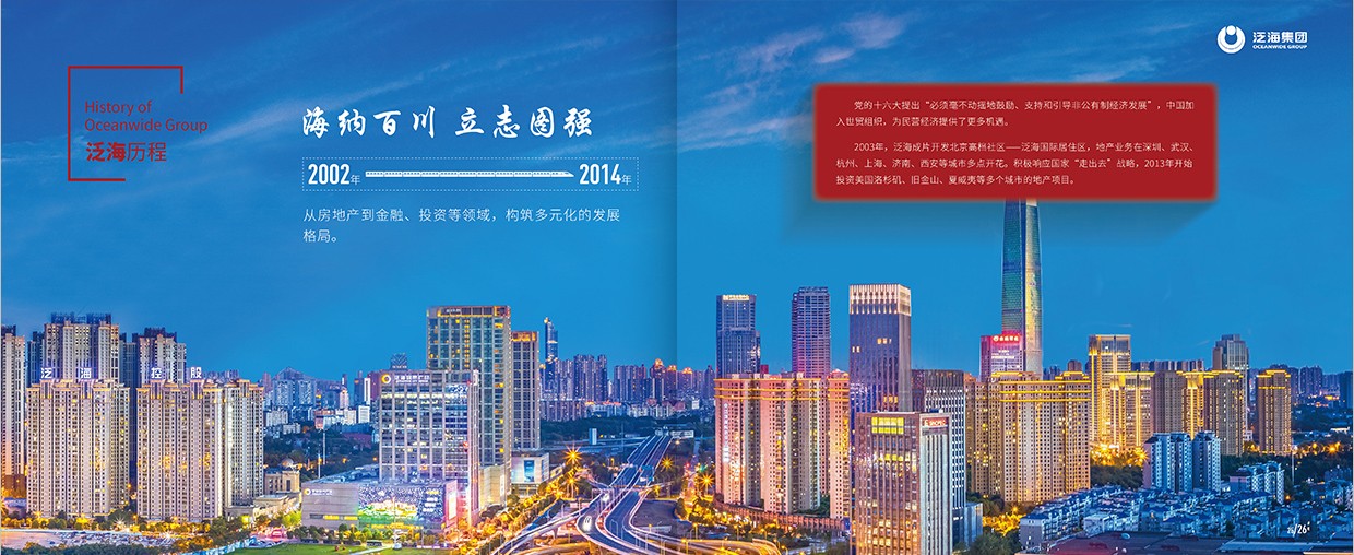 中國泛?？毓杉瘓F(tuán)35周年畫冊設(shè)計之泛海歷程頁面設(shè)計