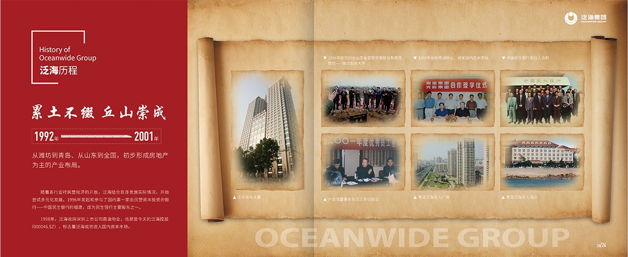 中國泛?？毓杉瘓F(tuán)35周年畫冊設(shè)計之泛海歷程頁面設(shè)計