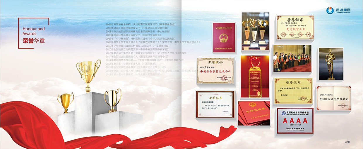 中國泛海控股集團(tuán)35周年畫冊設(shè)計之榮譽華章頁面設(shè)計