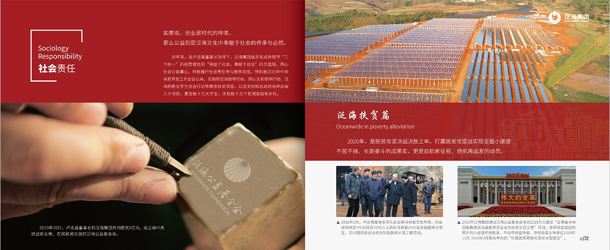 中國泛?？毓杉瘓F(tuán)35周年畫冊設(shè)計之社會責(zé)任頁面設(shè)計