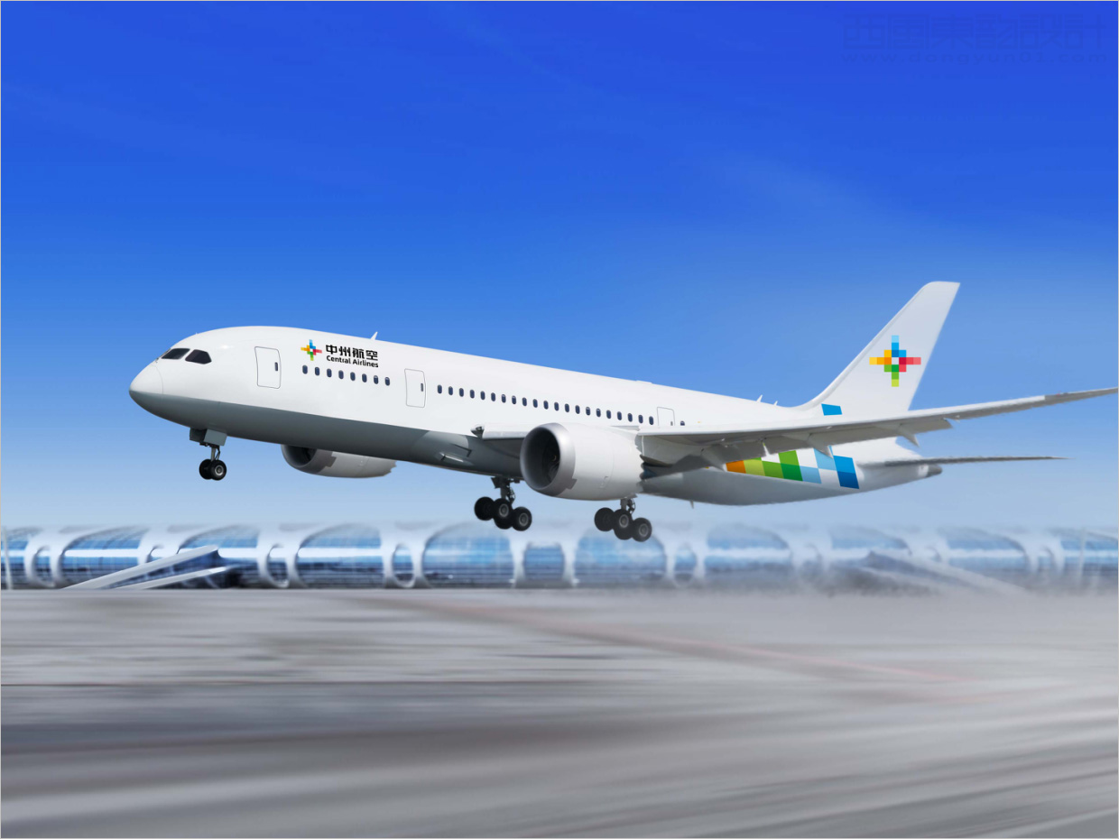 中州航空有限責(zé)任公司品牌形象vi升級(jí)設(shè)計(jì)之應(yīng)用設(shè)計(jì)之飛機(jī)機(jī)身噴涂設(shè)計(jì)