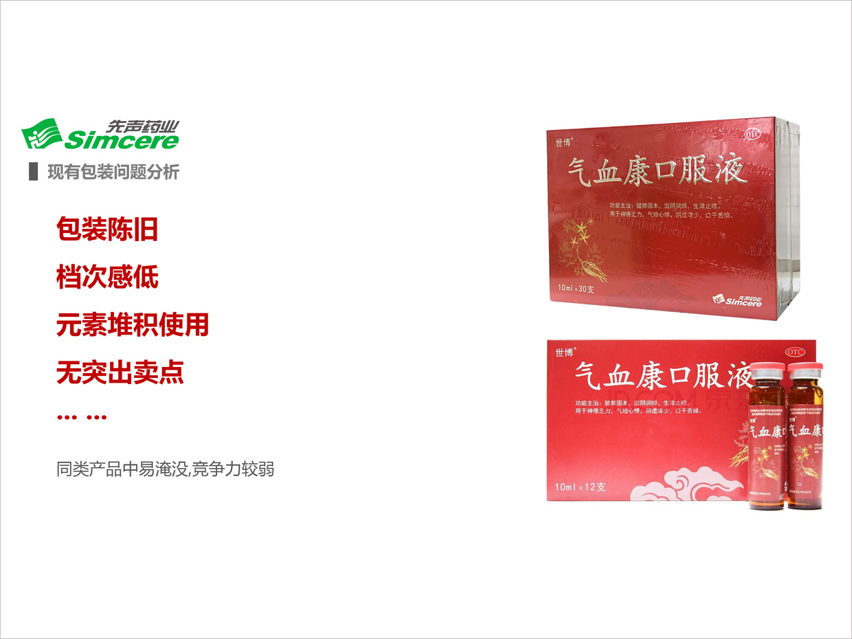 先聲藥業(yè)氣血康口服液包裝設(shè)計之現(xiàn)有包裝問題分析