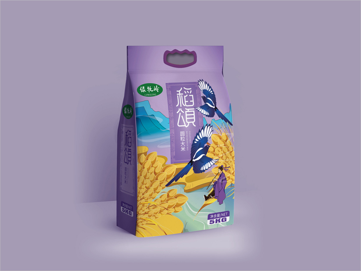 綠牧嶺大米農(nóng)產(chǎn)品包裝設計之稻頌